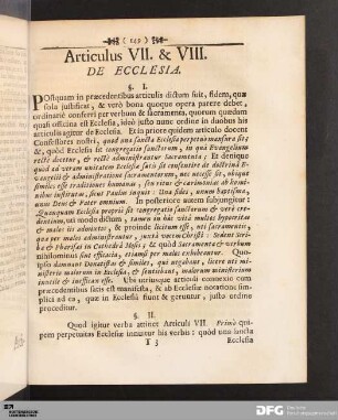 Articulus VII. & VIII. De Ecclesia.