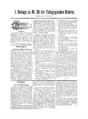 Feuilleton : Nach Alt - Lüneburg ; 1. Beilage zu Nr. 25 der Pädagogischen Reform