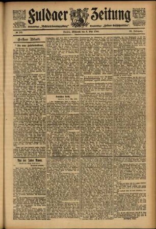 Erste Ausgabe vom Mittwoch, den 09. Mai 1906.
