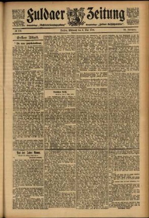 Erste Ausgabe vom Mittwoch, den 09. Mai 1906.