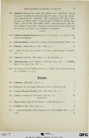 Städte (Nr. 607-625)