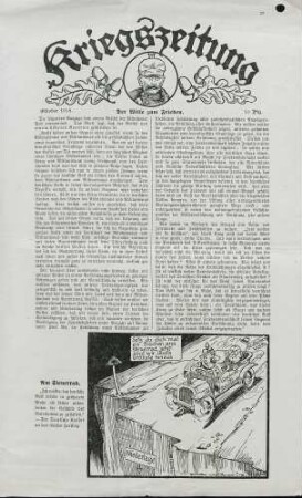 Kriegszeitung, Oktober 1918 : Der Wille zum Frieden