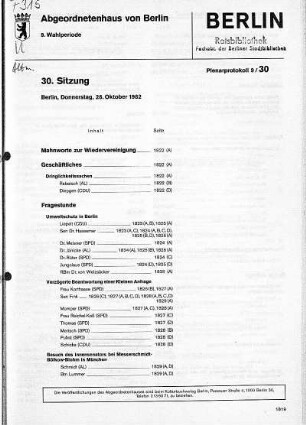 Nr. 30, 28. Oktober 1982