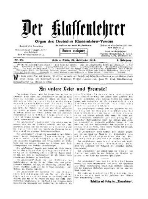 An unsere Leser und Freunde!