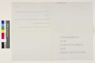Urkundenzweitschriften der verliehenen Kunstpreise der Stadt Düsseldorf 1967