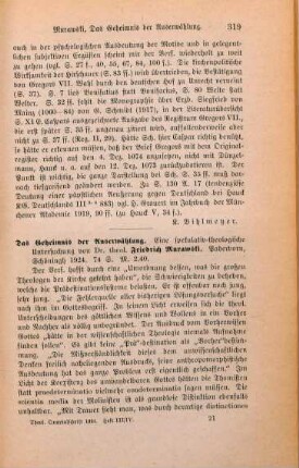 319-320 [Rezension] Murawski, Friedrich, Das Geheimnis der Auserwählung