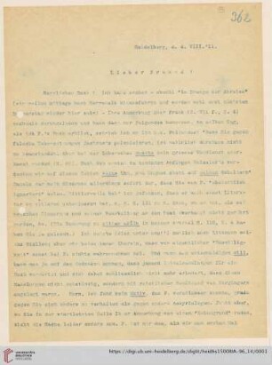 Briefe von Morris Jastrow an Carl Bezold: Brief von Carl Bezold an Morris Jastrow