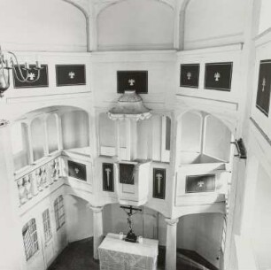 Jena-Wöllnitz. Kirche (1740/1743, Instandsetzung 1966/1967). Inneres nach Nordosten