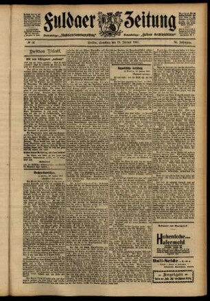 Dritte Ausgabe vom Samstag, den 19. Januar 1907.