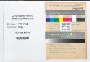 Entnazifizierung Hans Mueller , geb. 24.06.1890 (Generalarzt)
