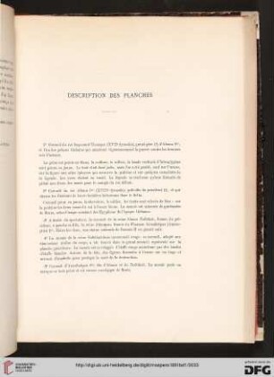 Description des planches
