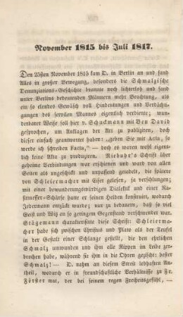 November 1815 bis Juli 1817