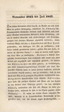 November 1815 bis Juli 1817