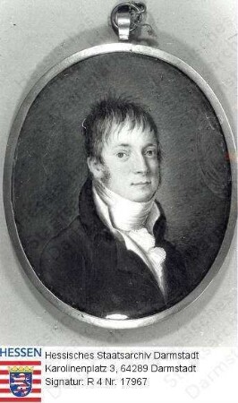 Knapp, Friedrich (1776-1848) / Porträt in Medaillon mit Rahmen, Brustbild