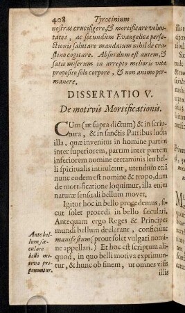 408-432, Dissertatio V