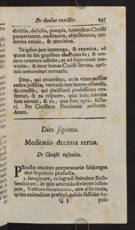 245-266, Dies septima. Meditatio decima tertia. De Christi infantia