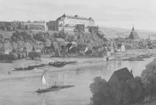 Pirna vom rechten Elbufer bei Poste : Pirna von den Weinbergen bei Posta, Canaletto