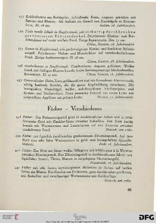 Fächer – Verschiedenes (Nr. 438-462)