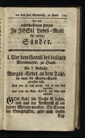 [II. Andachten vor dem heiligen Abendmahl]
