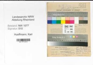 Entnazifizierung Karl Hueffmann , geb. 23.10.1904 (Polizist)