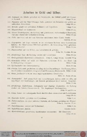 Arbeiten in Gold und Silber (Nr. 168-233)