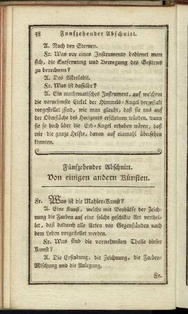 Fünfzehender Abschnitt. Von einigen andern Künsten.