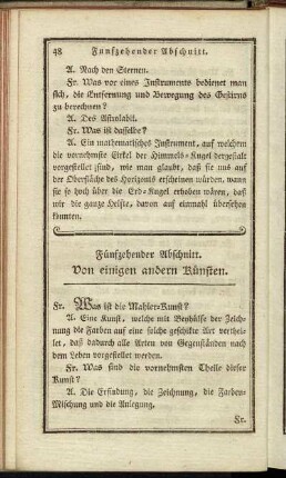Fünfzehender Abschnitt. Von einigen andern Künsten.