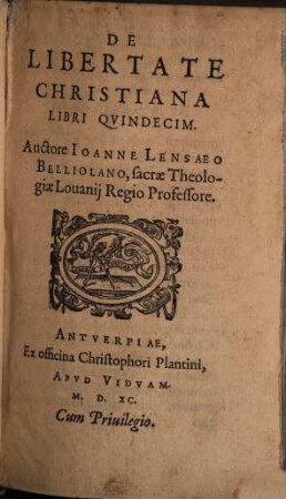 De libertate christiana : libri XV