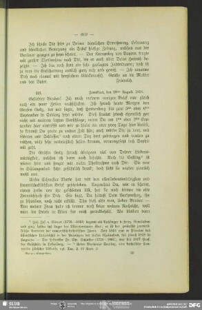 Friedrich von Schlegel an August Wilhelm von Schlegel, Frankfurt am Main, 28.08.1818