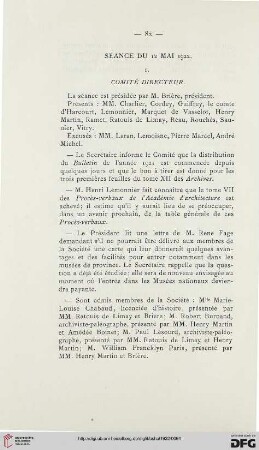 Séance du 12 mai 1922