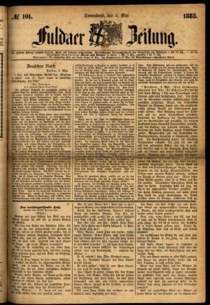 Ausgabe vom Samstag, den 05. Mai 1883.