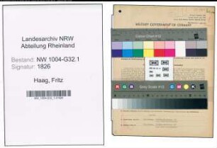 Entnazifizierung Fritz Haag , geb. 24.08.1901 (Botenmeister)