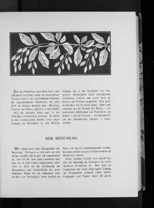 I. Beischlag, Balkon, Veranda, Erker