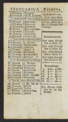 Februarius. Hornung.