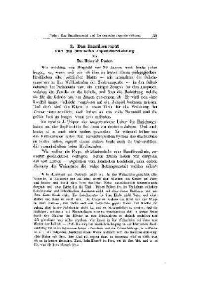 Das Familienrecht und die deutsche Jugenderziehung
