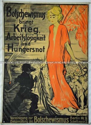 Plakat der Vereinigung zur Bekämpfung des Bolschewismus zur Wahl der Nationalversammlung 1919
