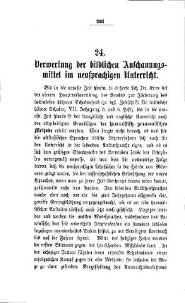 Verwertung der bildlichen Anschauungsmittel im neusprachigen Unterricht