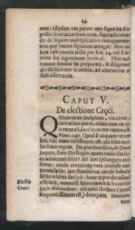 Caput V. De electione Croci.