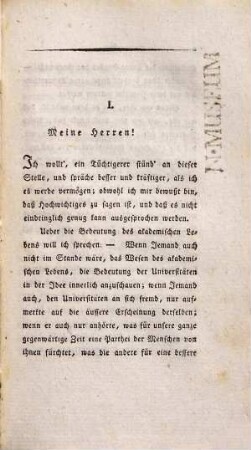 Über die Bedeutung der deutschen Universitäten und ihr Verhältniß zur gegenwärtigen Zeit