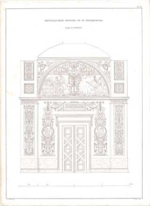 Klenze, Leo von; St. Petersburg (Russland); Eremitage - Loggia der Pinakothek (Aufriss)