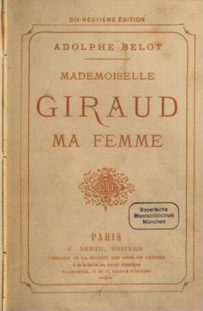 Mademoiselle Giraud ma femme