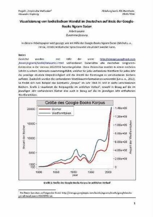 Visualisierung von lexikalischem Wandel im Deutschen auf Basis der Google-­Books Ngram Daten