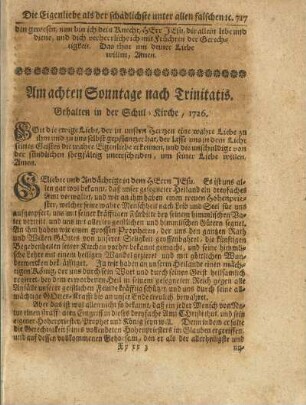 Am achten Sonntage nach Trinitatis.