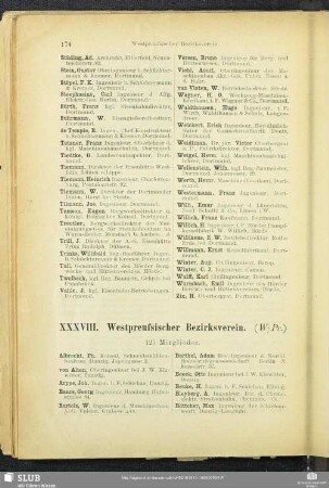 XXXVIII. Westpreußischer Bezirksverein.