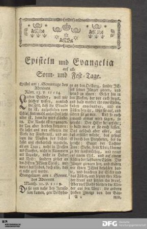 Die Episteln und Evangelia.