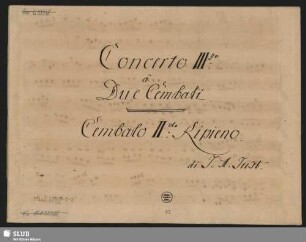 Concerto III.: Cembalo II. ripieno.