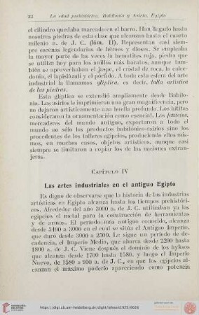 Capítulo IV. Las artes industriales en el antiguo Egipto