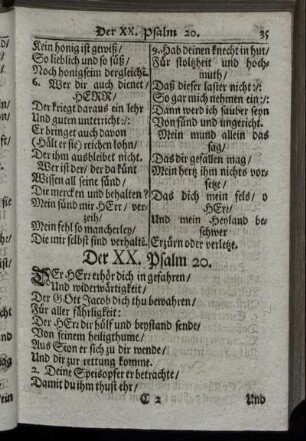 Der XX Psalm 20. - Der Der XXXIII Psalm 33.
