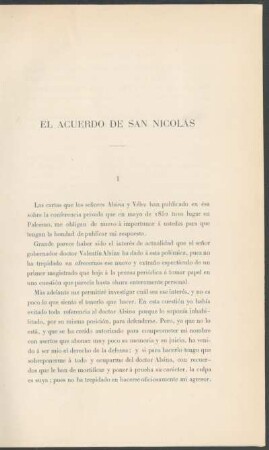 El acuerdo de San Nicolás