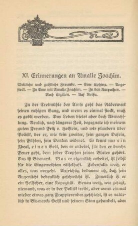 XI. Erinnerung an Amalie Joachim